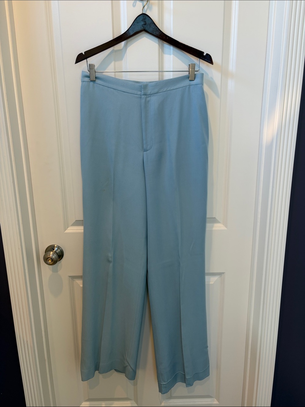 Ralph Lauren Sky Blue Silk Wide-Leg Women’s Trousers